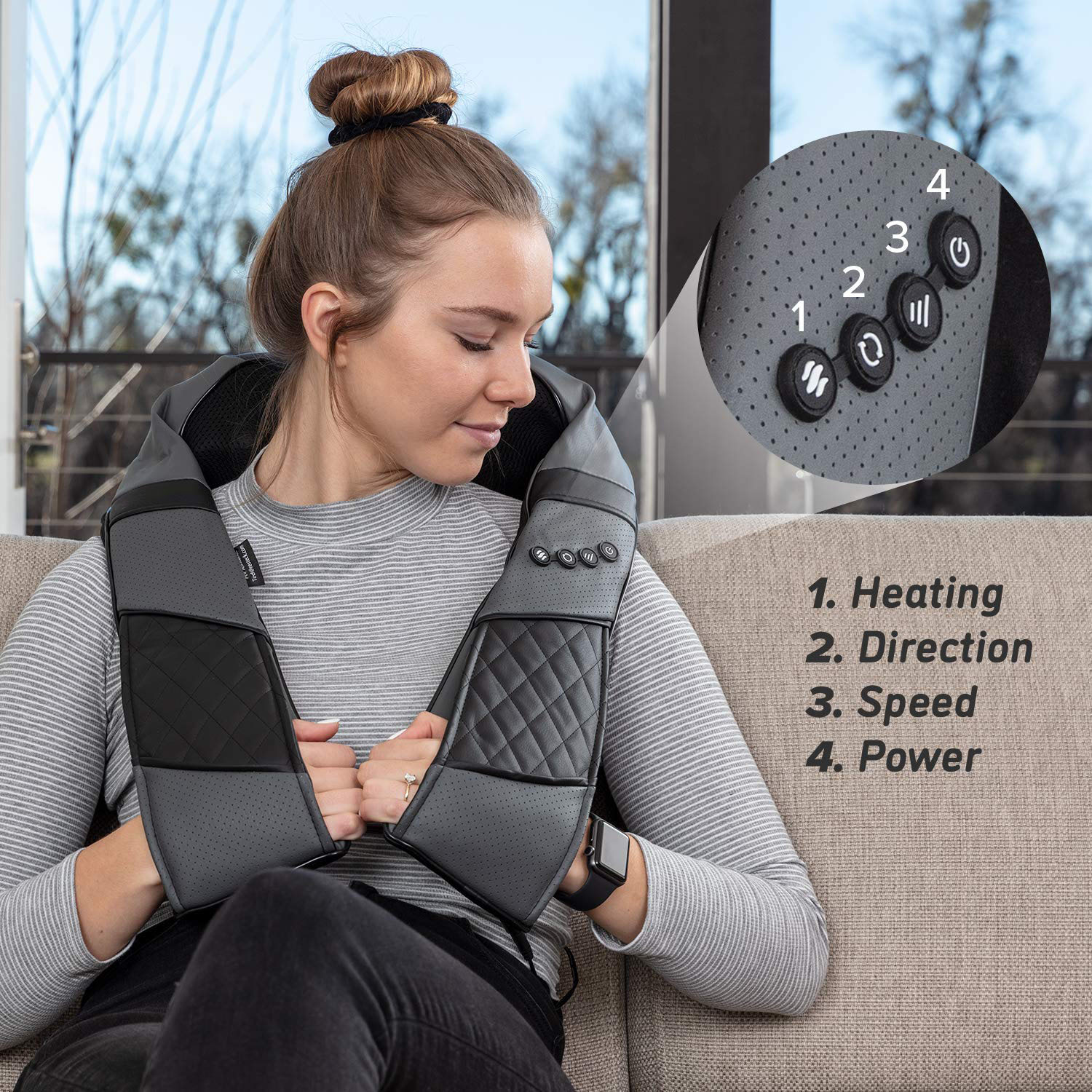 AccuMed Shiatsu Neck and Back Massager with Heat