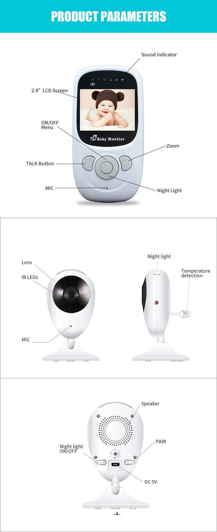 digital wireless audio baby monitor electronic babysitter intercom radio nanny baby phone