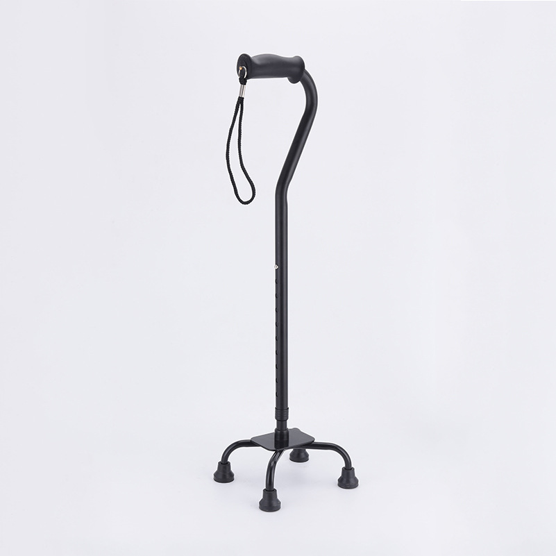 RMS Quad Cane - Adjustable Walking Cane with 4-Pronged Base for Extra  Stability - Foam Padded Offset Handle for Soft Grip - Works for Right or  Left