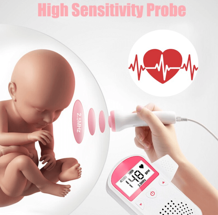 2.5MHz Fetal Doppler Baby Heartbeat Monitor Probe Pregnancy Women