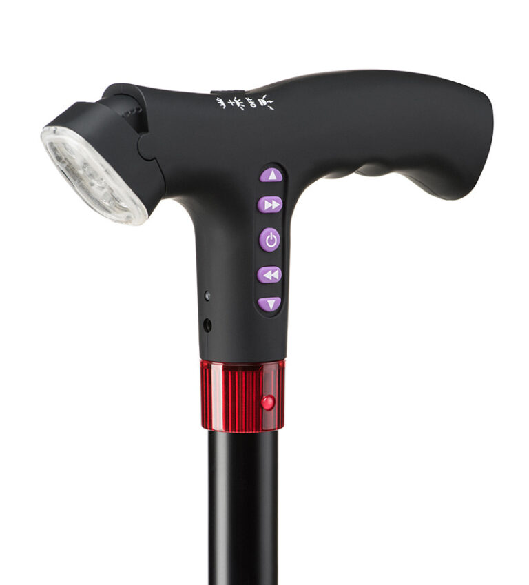 RoyalStride Ergonomic Walking Cane With Light, Radio & Safety Fall