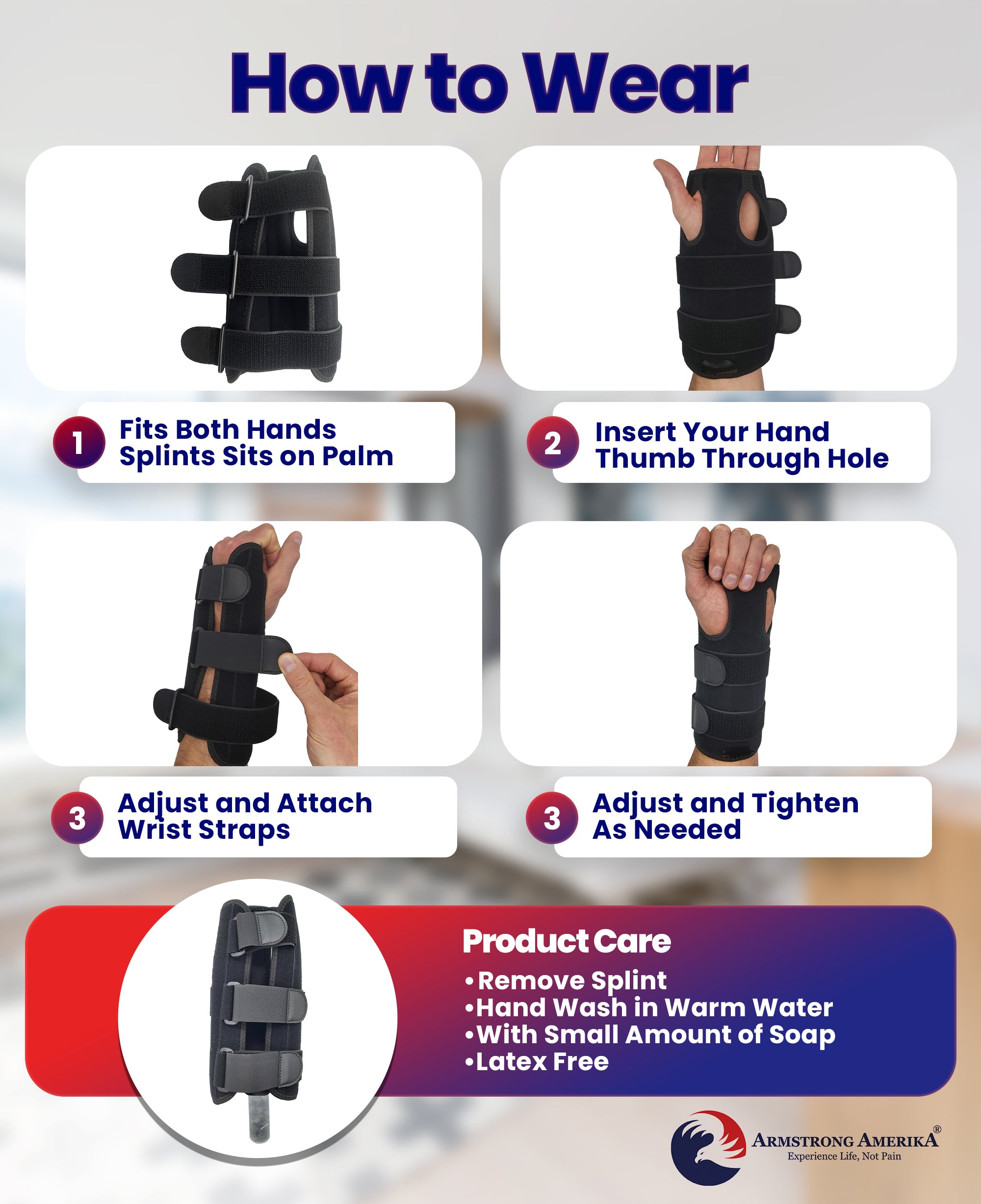 Armstrong Amerika carpal tunnel wrist brace, night wrist support guard