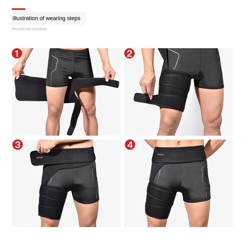 Adjustable Thigh Brace Support, Quadriceps Support and Thigh Wraps