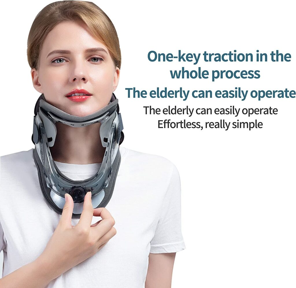 StabloSpot Neck Brace and Cervical Traction Device with Self Rotating