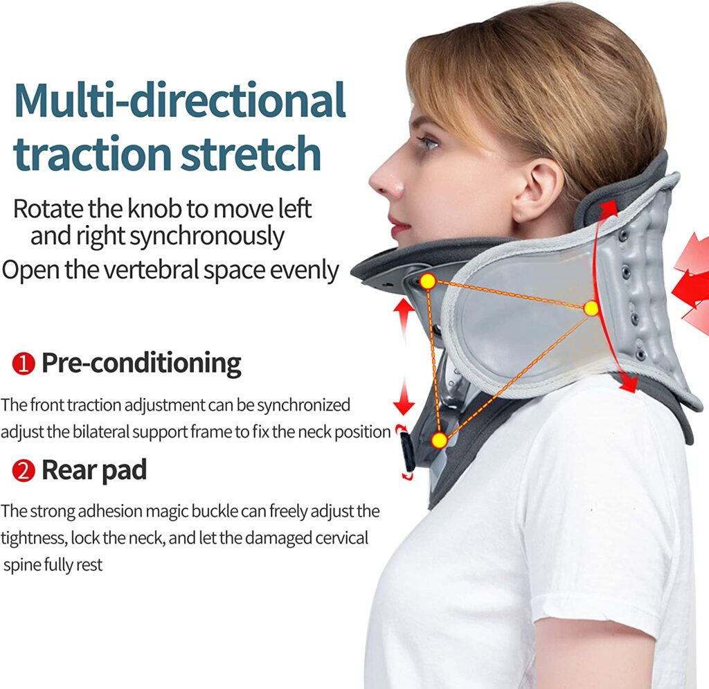 StabloSpot Neck Brace and Cervical Traction Device with Self Rotating