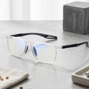 Transparent frame with gray legs