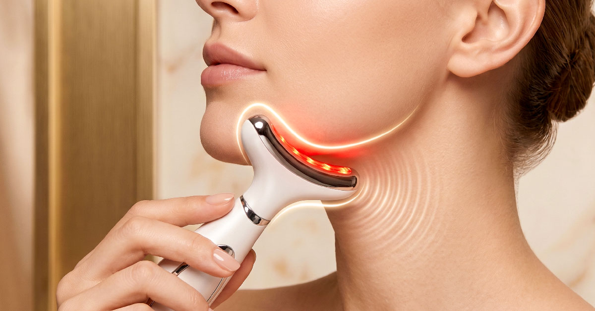 Lifting Vibration Sculpts Jawline and Neck Contours
