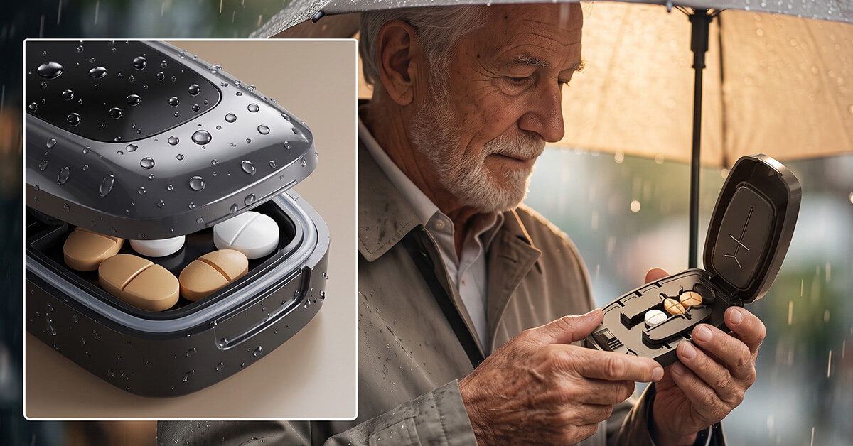 Waterproof, Sealed Storage Keeps Pills Dry